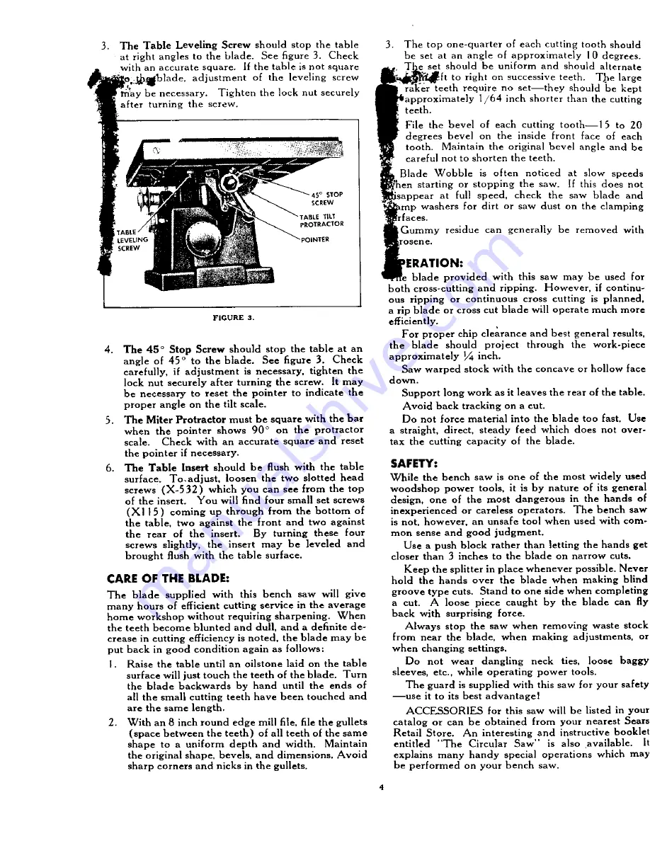 Craftsman 103.22880 Operating Instructions And Parts List Manual Download Page 4