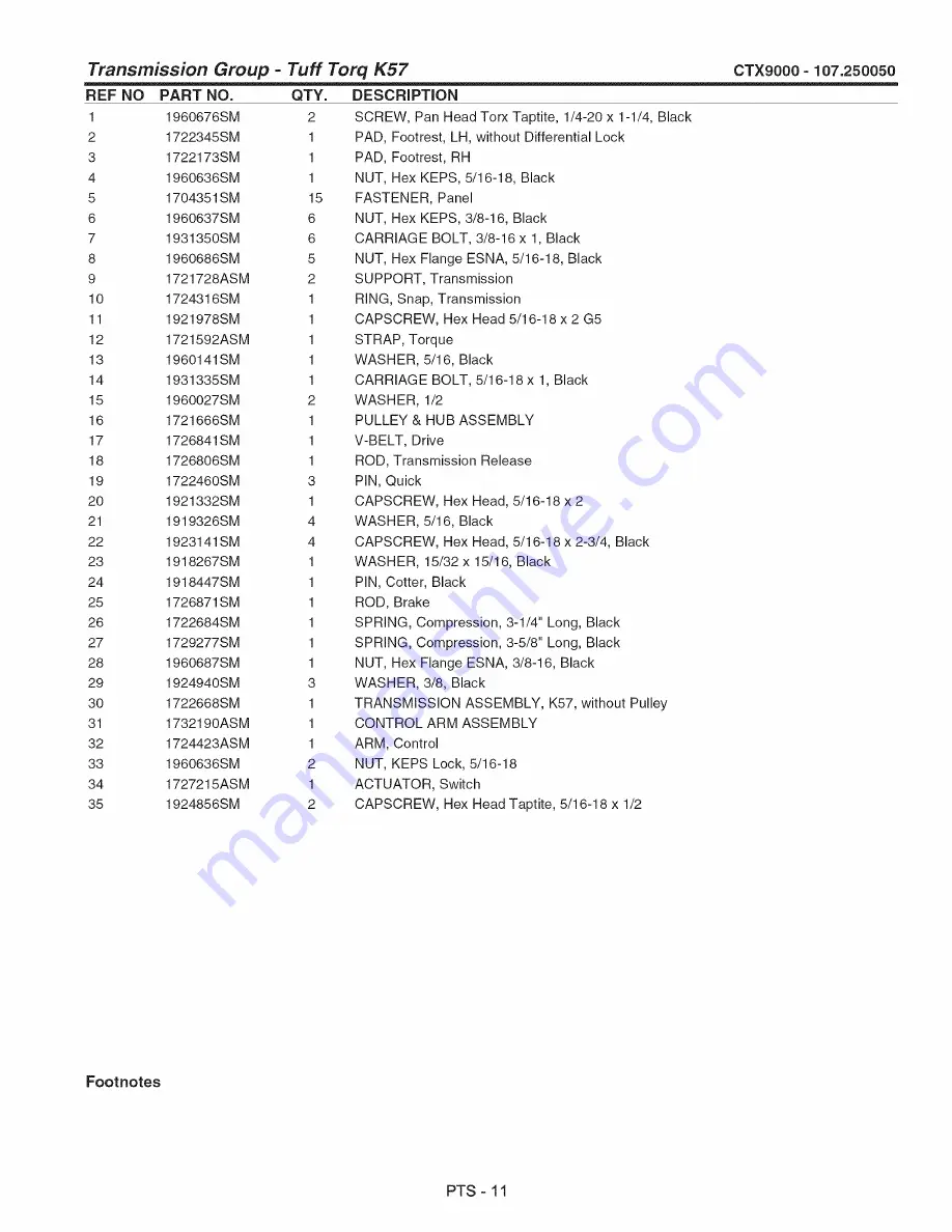 Craftsman 107.250050 Operator'S Manual Download Page 45