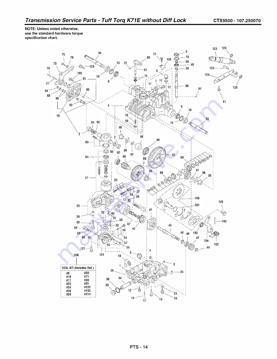 Craftsman 107.250070 Operator'S Manual Download Page 50