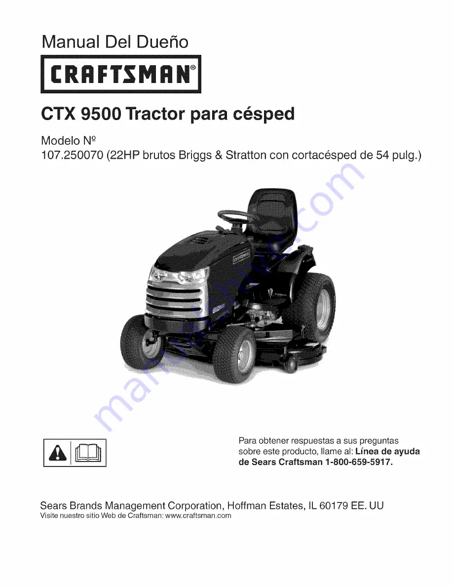 Craftsman 107.250070 Operator'S Manual Download Page 99