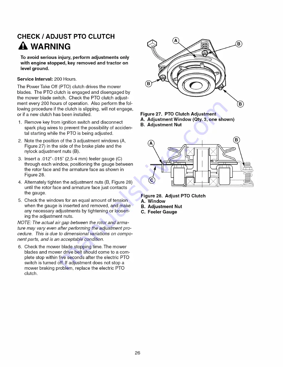 Craftsman 107.289860 Operator'S Manual Download Page 26