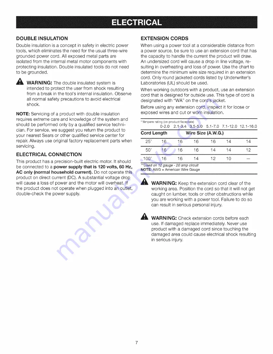 Craftsman 11177 - 1/4 Sheet Pad Sander Operator'S Manual Download Page 7