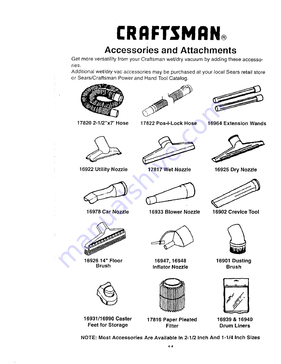 Craftsman 113.170340 Owner'S Manual Download Page 14