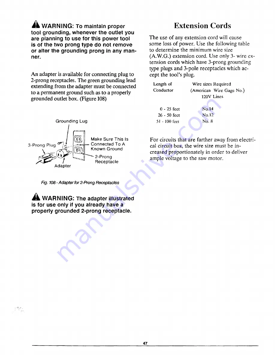 Craftsman 113.197210 Operator'S Manual Download Page 47