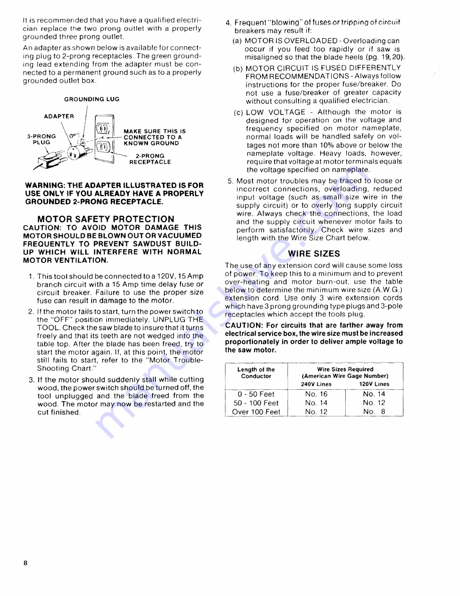 Craftsman 113.198310 Owner'S Manual Download Page 8