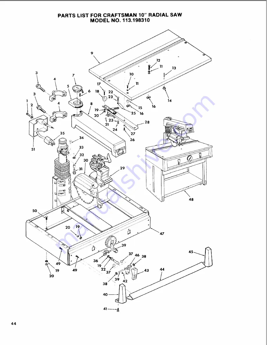 Craftsman 113.198310 Owner'S Manual Download Page 44