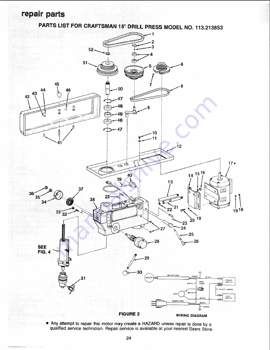 Craftsman 113.213853 Owner'S Manual Download Page 24