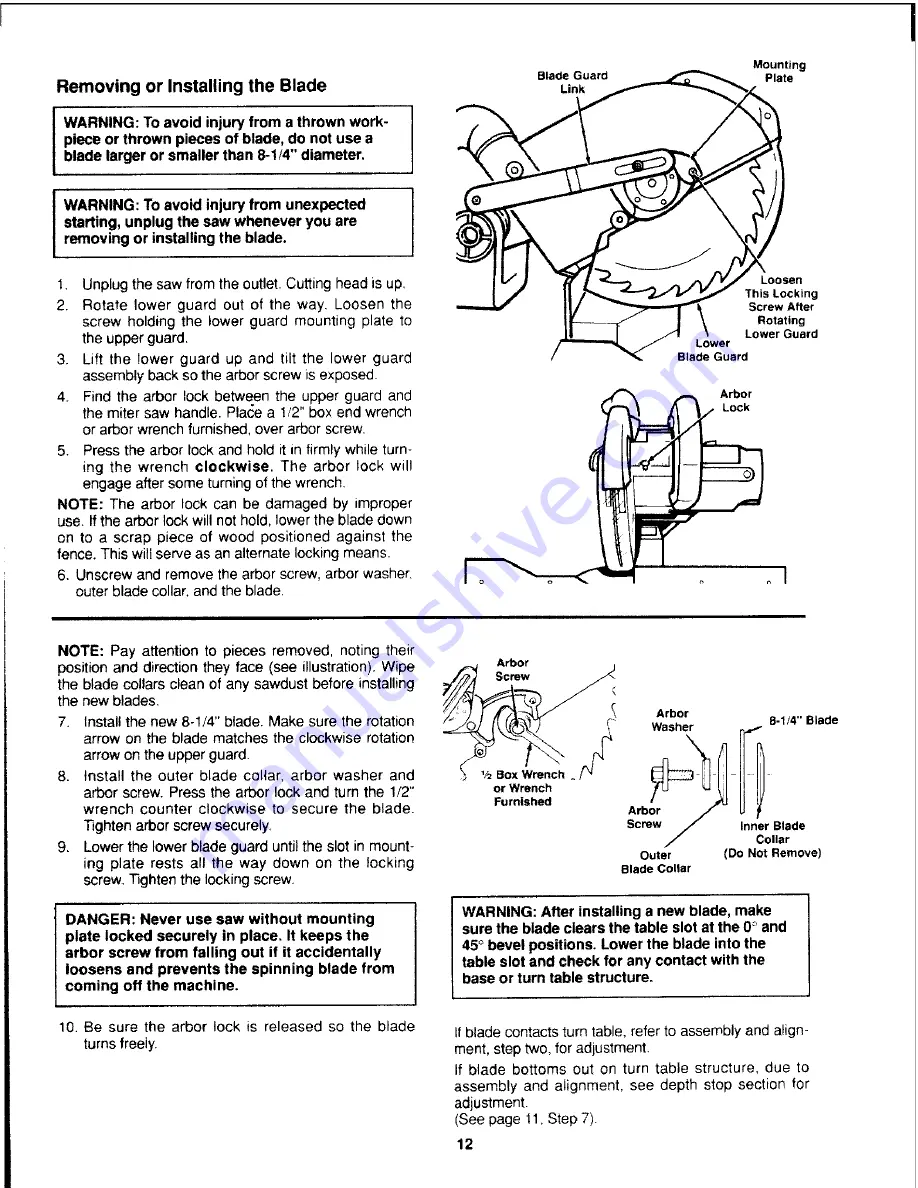 Craftsman 113.234880 Owner'S Manual Download Page 12