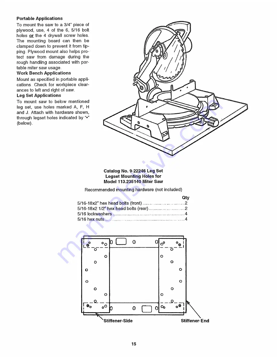 Craftsman 113.235140 Owner'S Manual Download Page 15