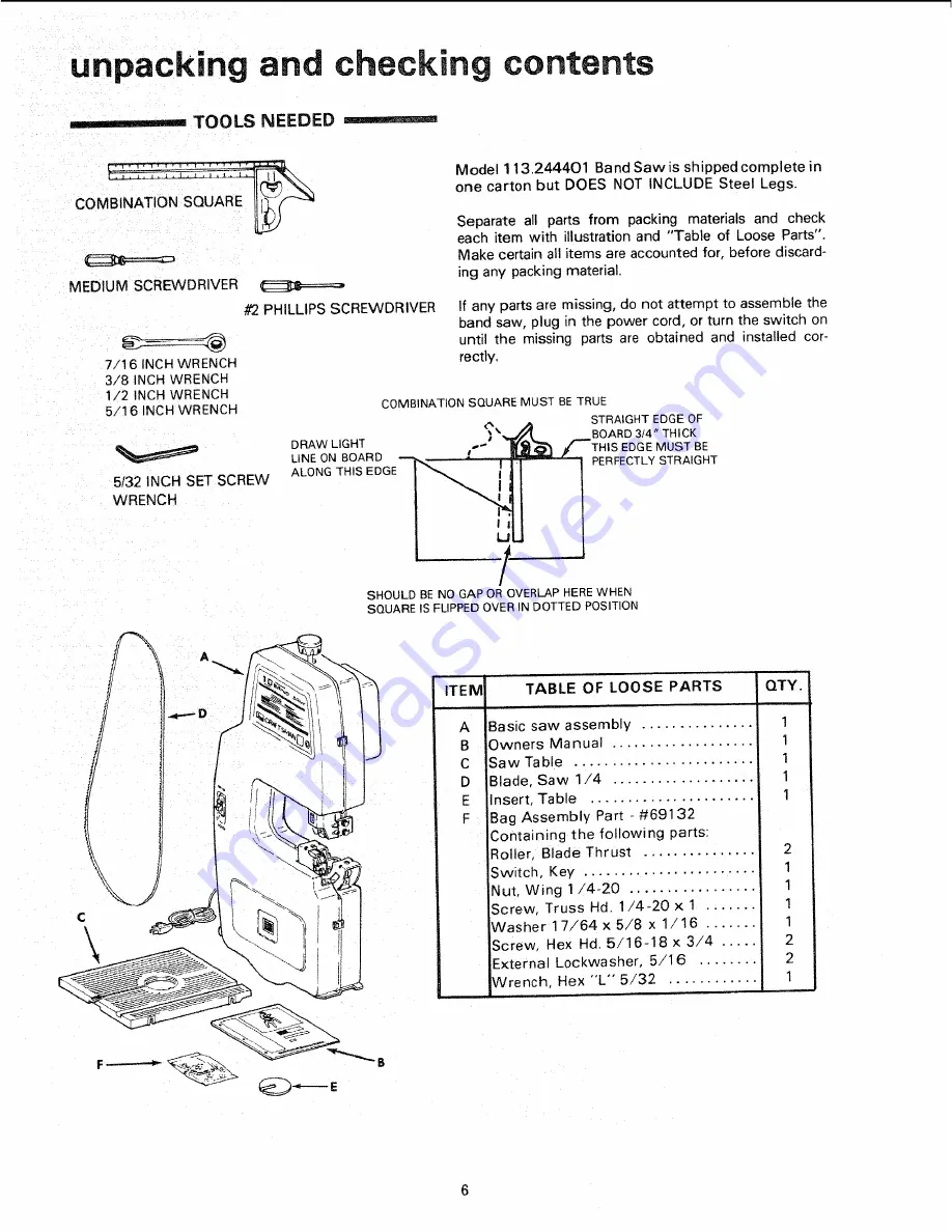 Craftsman 113.244401 Owner'S Manual Download Page 6