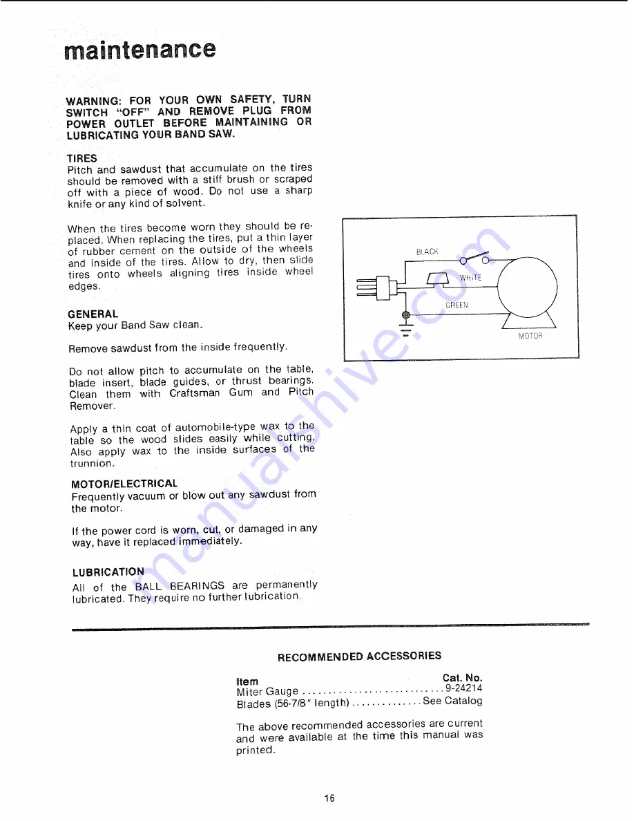 Craftsman 113.244510 Owner'S Manual Download Page 16