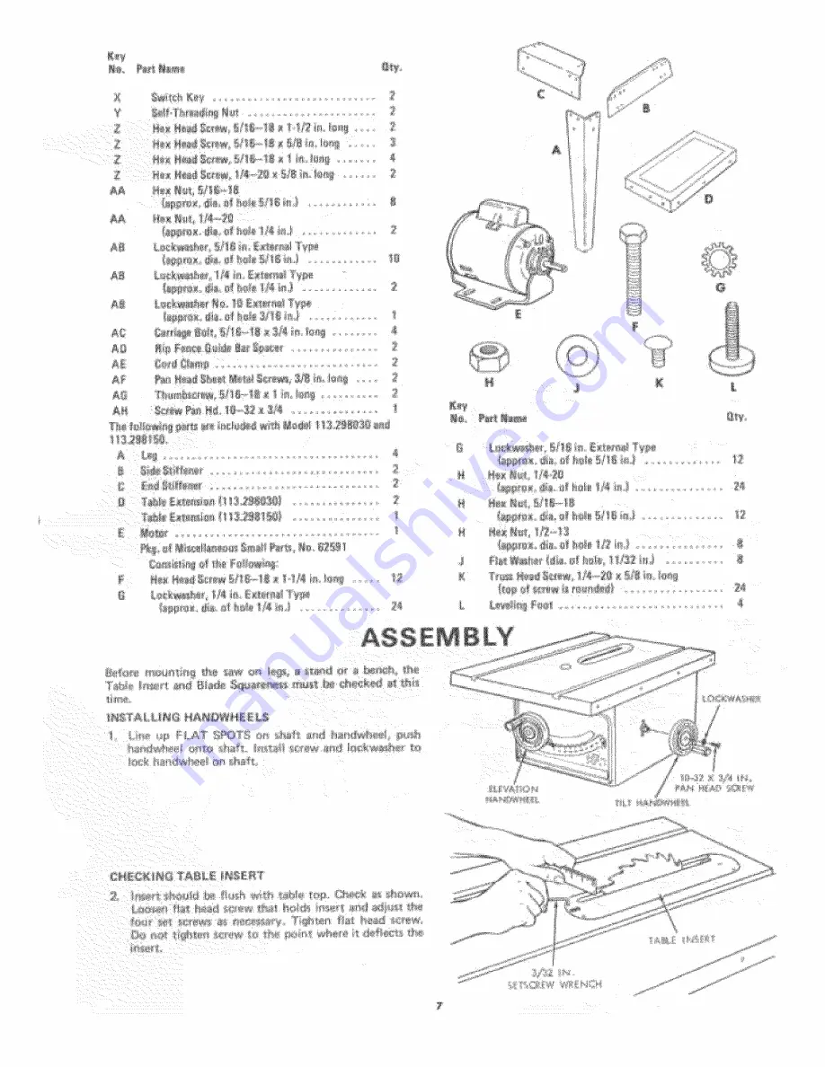 Craftsman 113.298030 Owner'S Manual Download Page 7