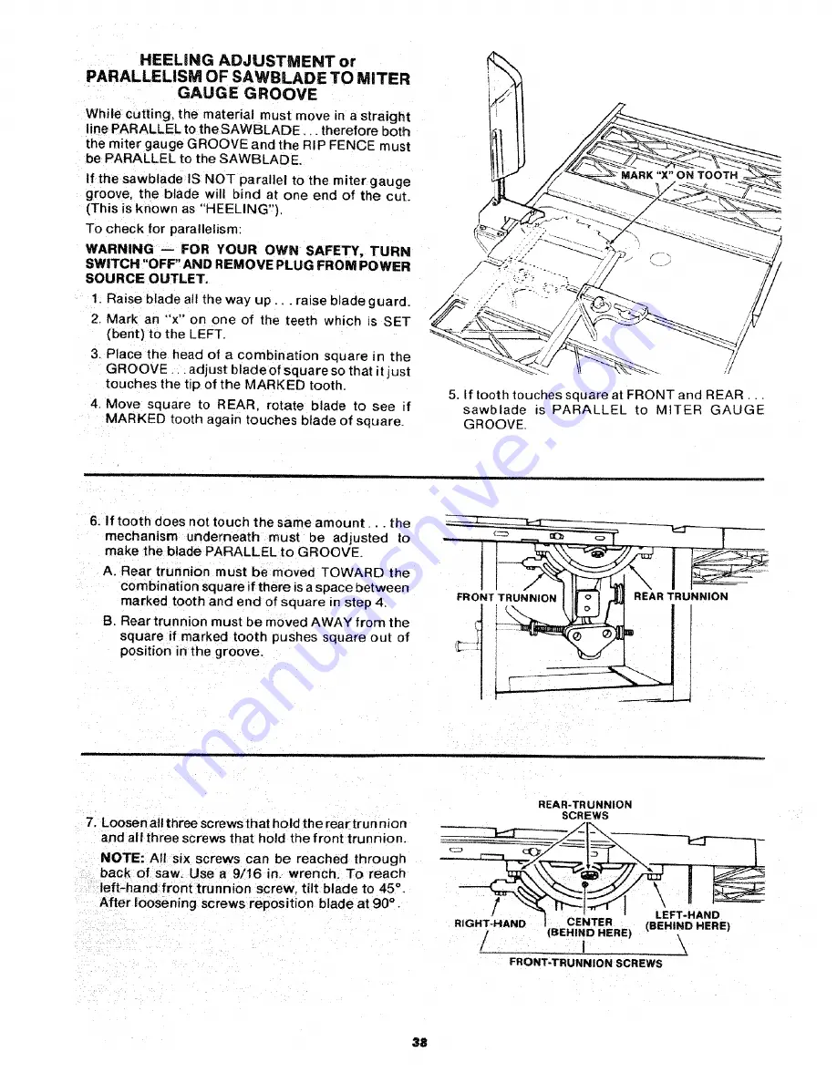 Craftsman 113.298720 Owner'S Manual Download Page 38