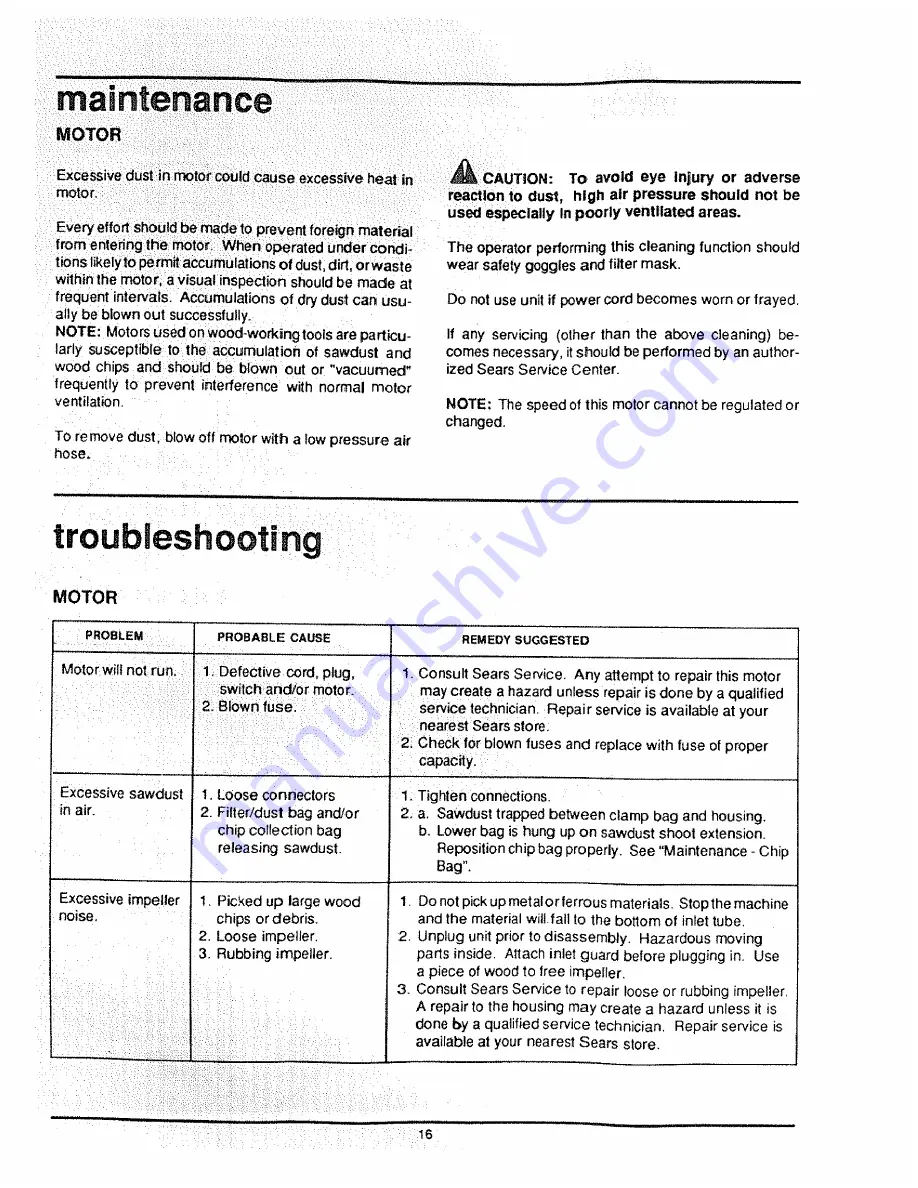 Craftsman 113.299780 Owner'S Manual Download Page 16