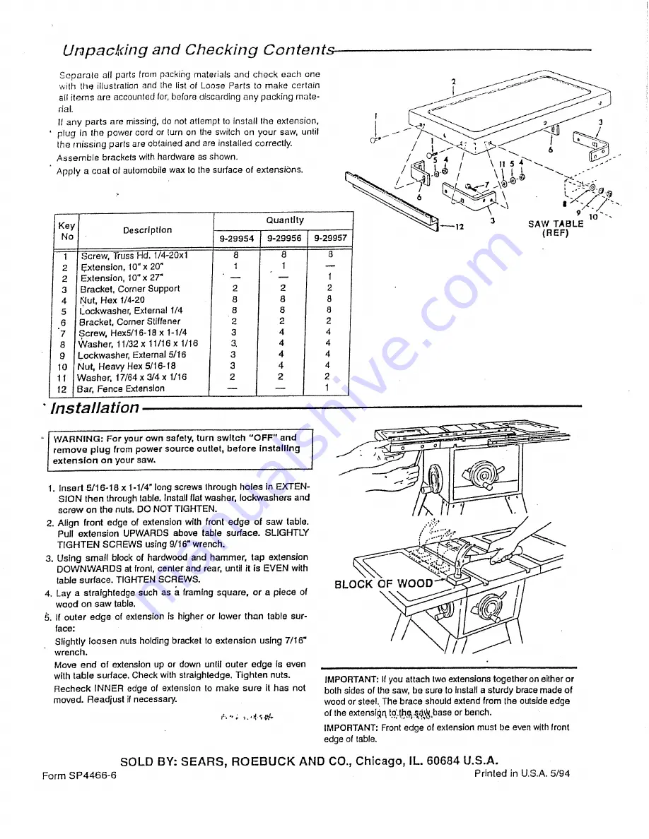 Craftsman 113 Owner'S Manual Download Page 3