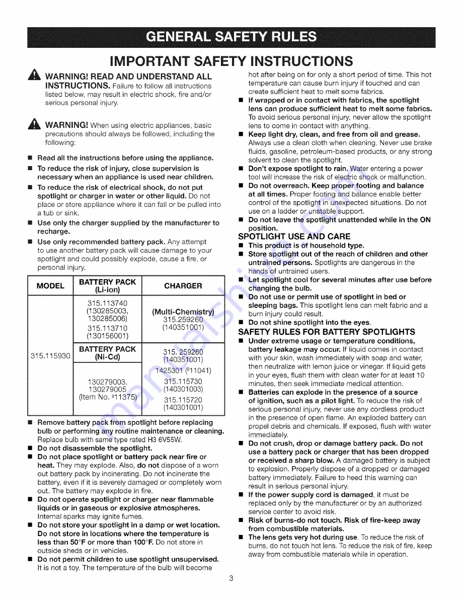 Craftsman 11593 Operator'S Manual Download Page 3