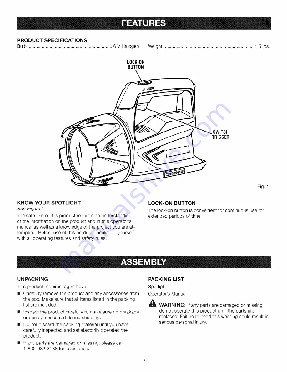 Craftsman 11593 Operator'S Manual Download Page 5