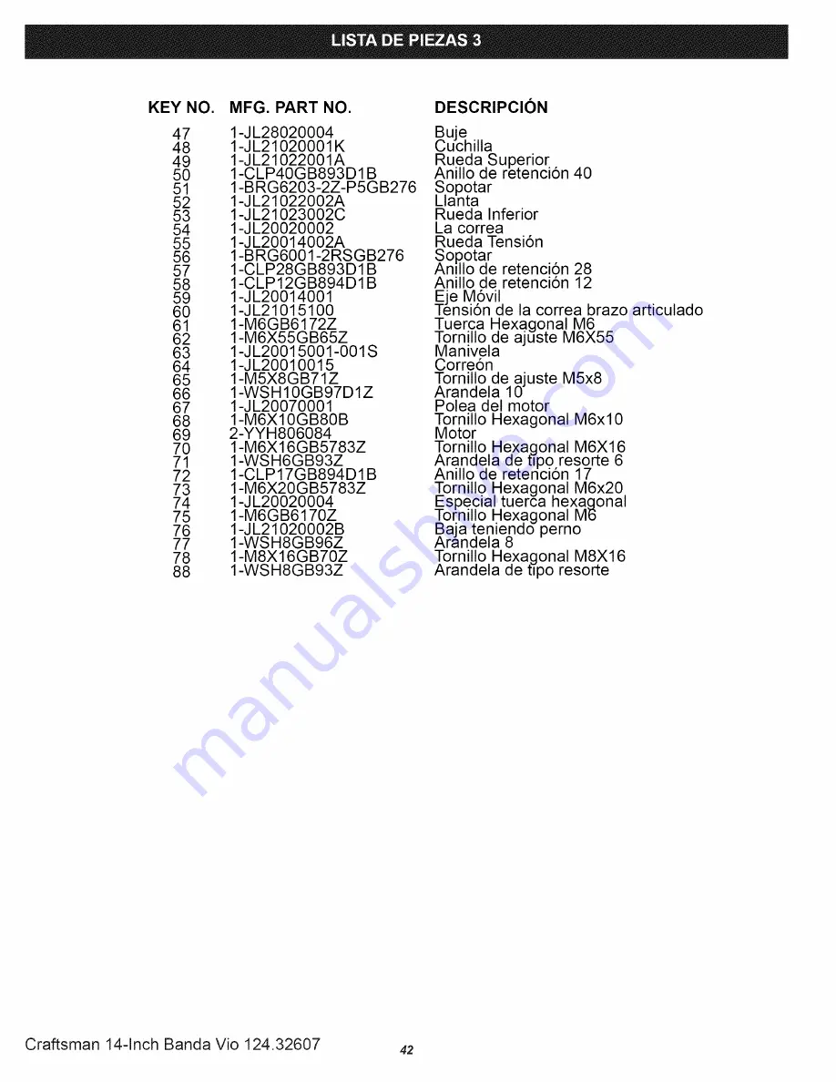 Craftsman 124.3299 Operator'S Manual Download Page 42