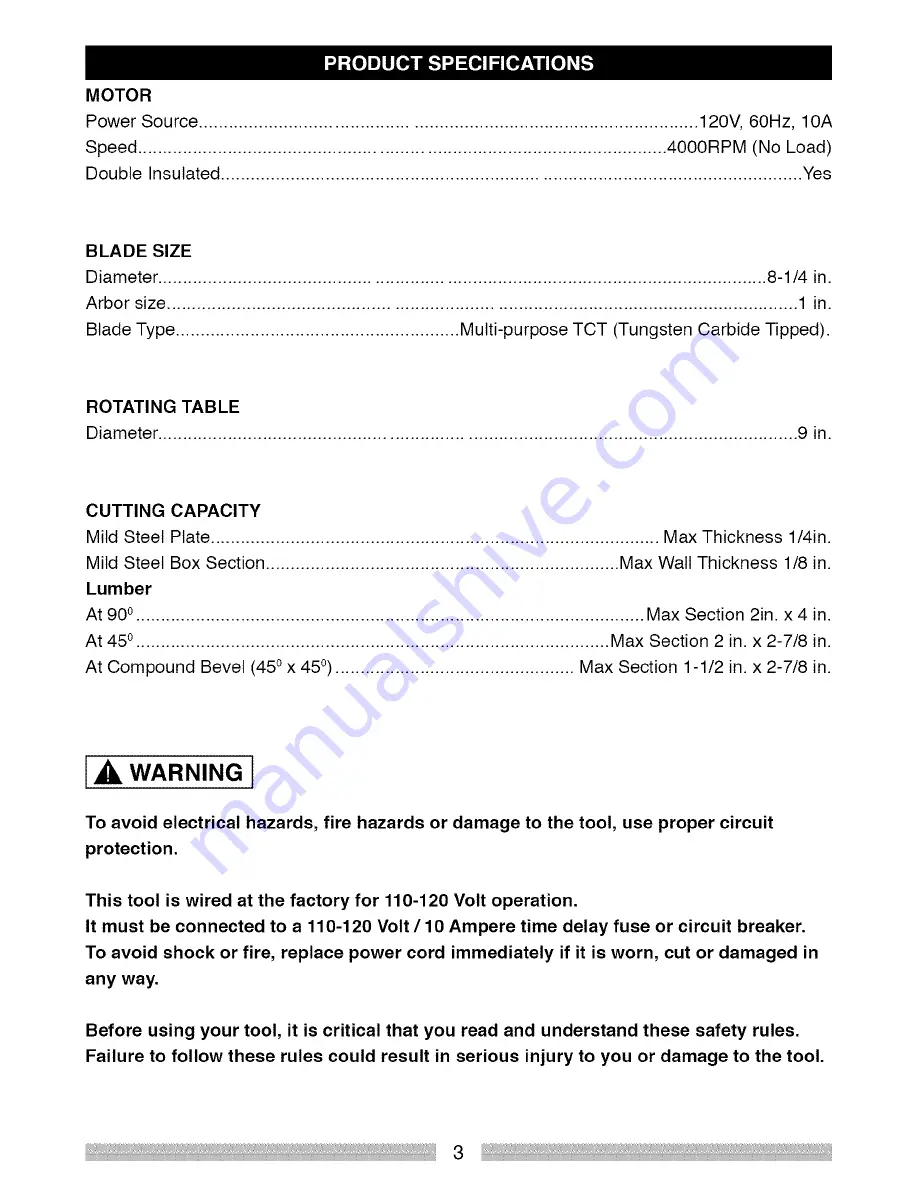 Craftsman 126.32565 Operator'S Manual Download Page 3