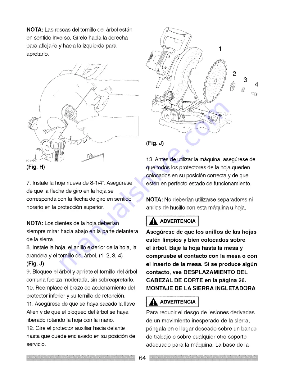 Craftsman 126.32565 Operator'S Manual Download Page 64