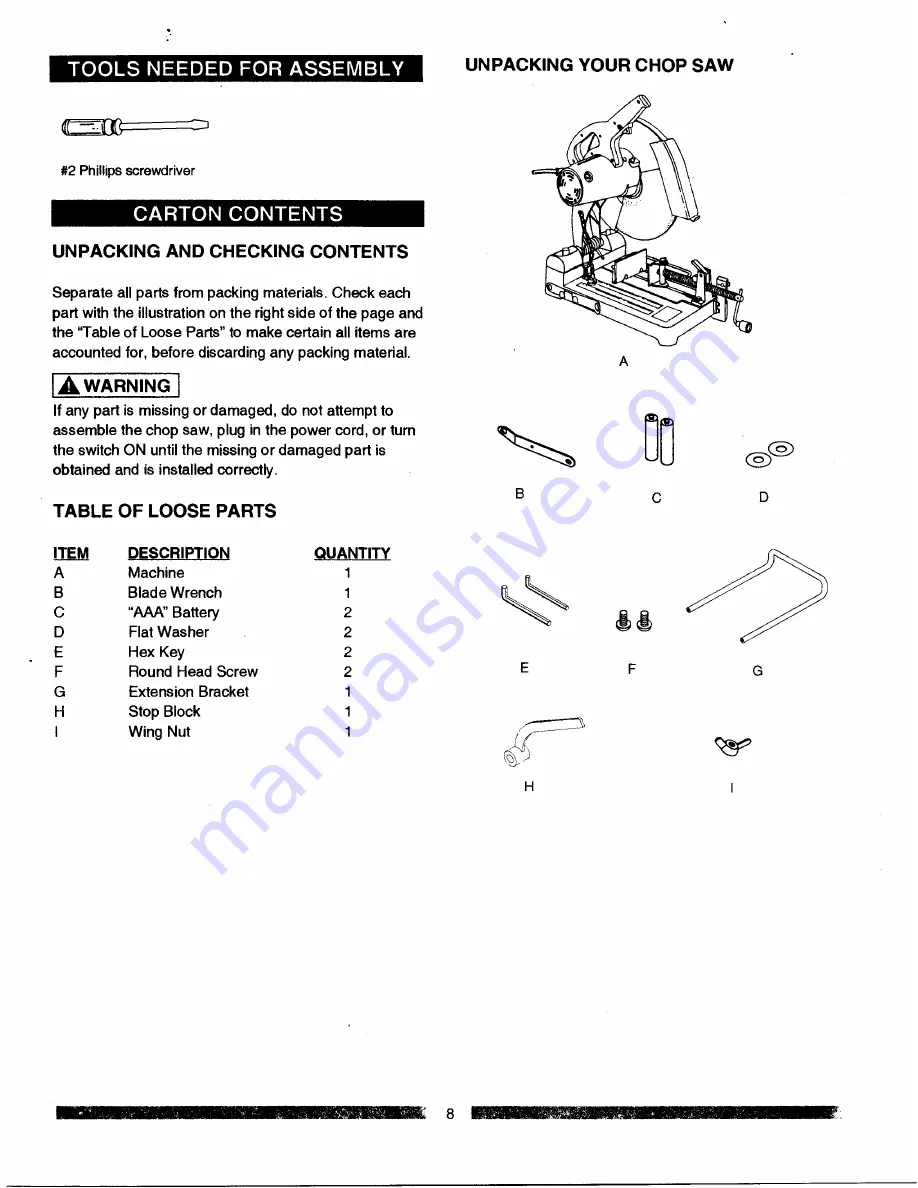 Craftsman 137.212890 Operator'S Manual Download Page 8