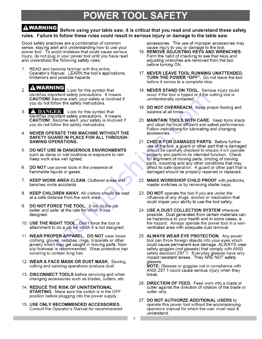 Craftsman 137.218240 Operator'S Manual Download Page 3