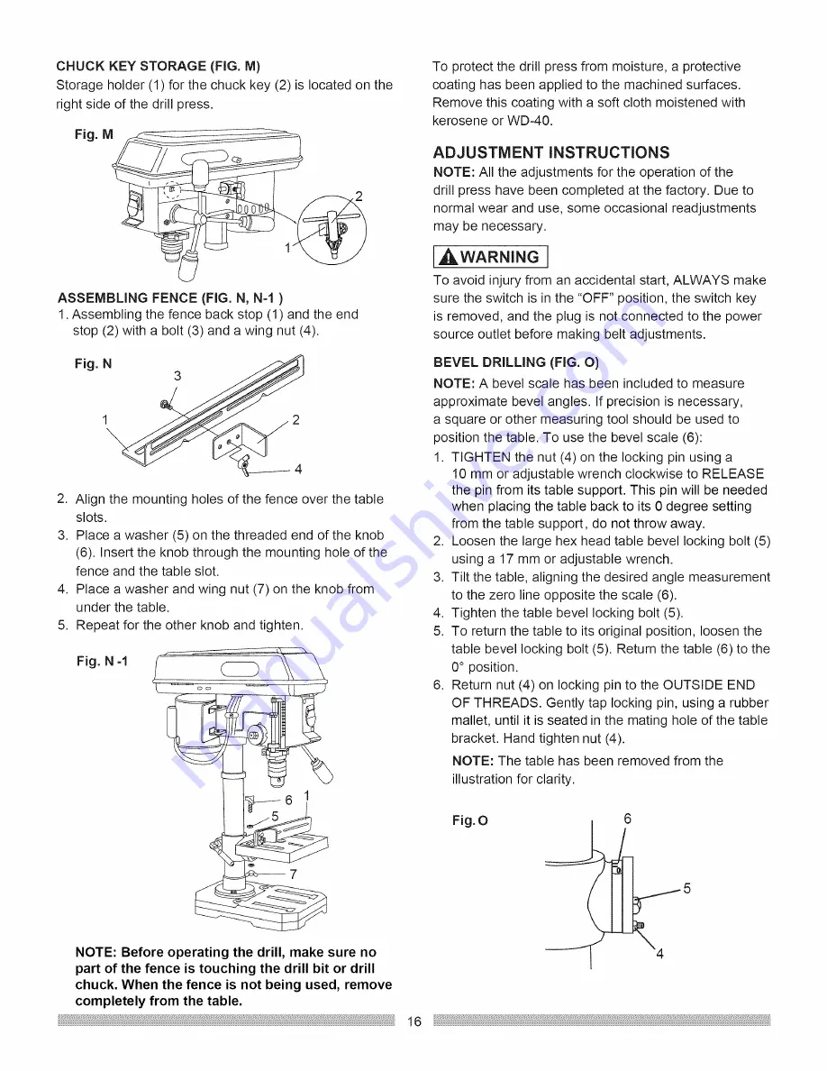 Craftsman 137.219001 Operator'S Manual Download Page 16