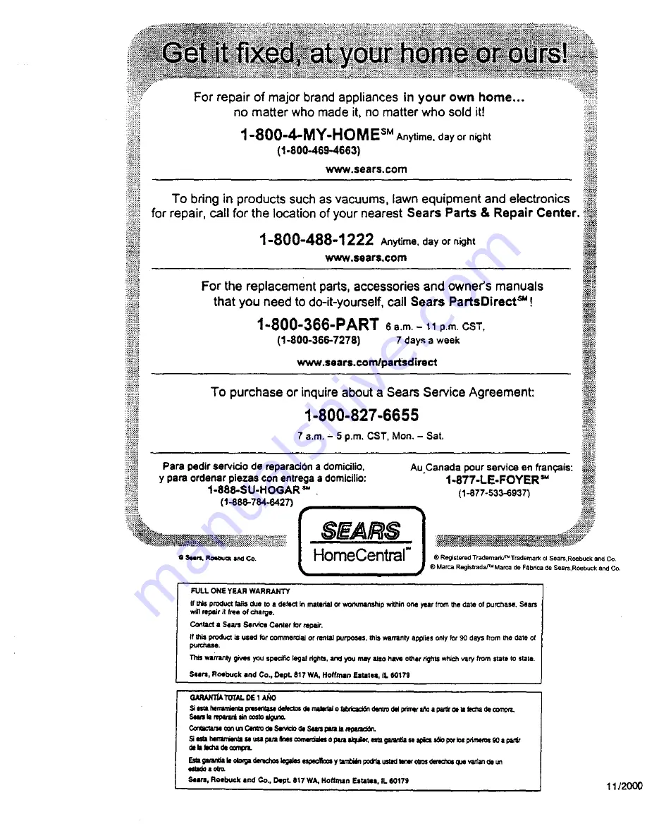 Craftsman 137.219120 Owner'S Manual Download Page 56