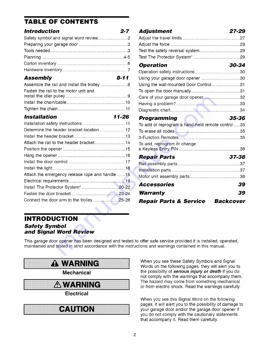 Craftsman 139.53910D Owner'S Manual Download Page 2