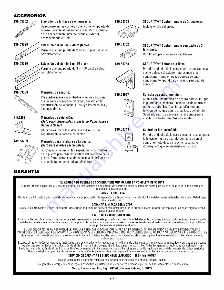 Craftsman 139.53916D Owner'S Manual Download Page 75