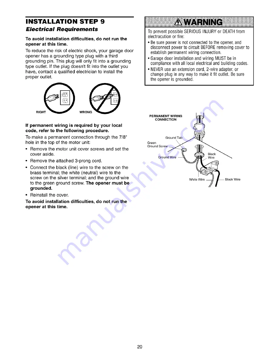 Craftsman 139.53962SRT1 Owner'S Manual Download Page 20