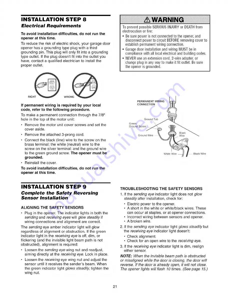 Craftsman 139.53992D Owner'S Manual Download Page 21