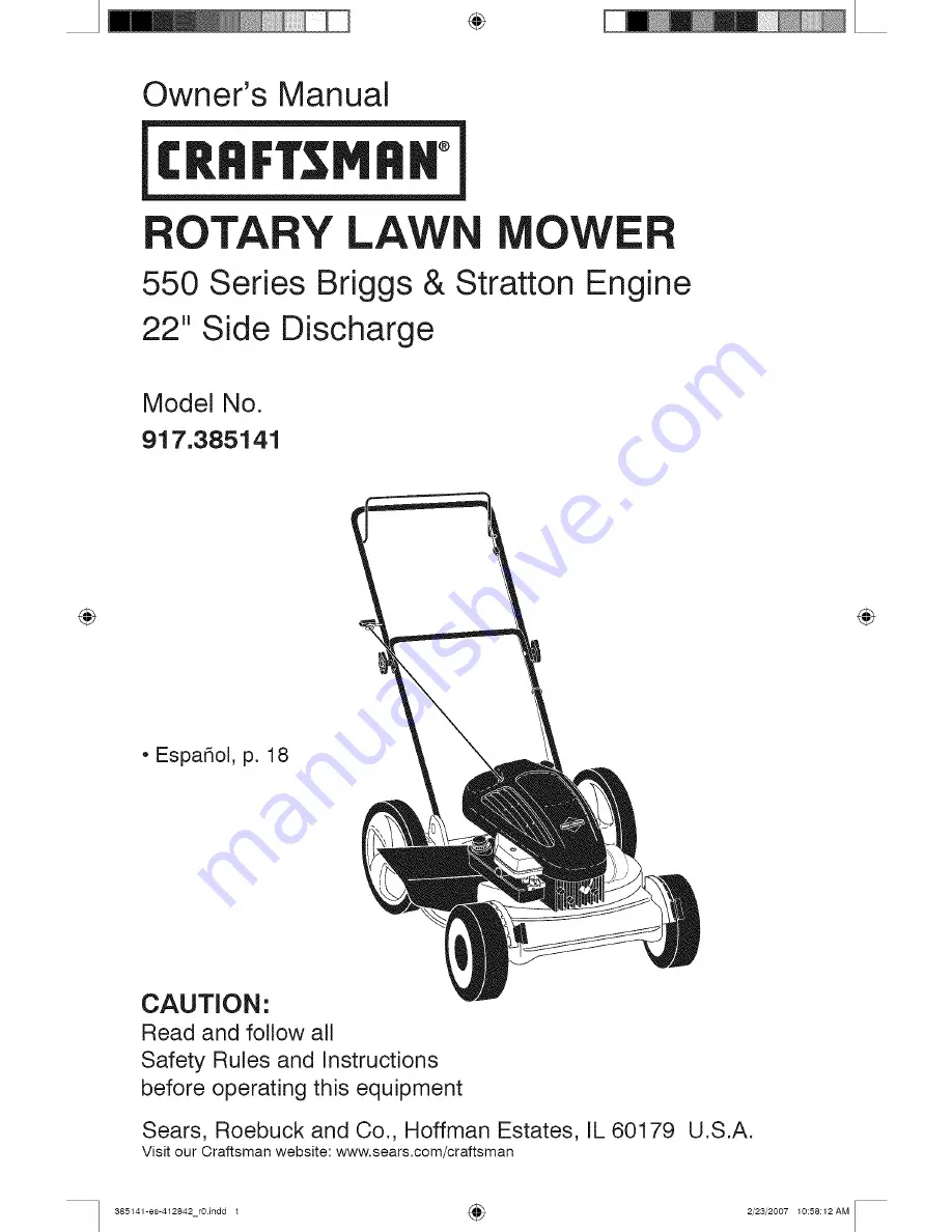 Craftsman 141 Скачать руководство пользователя страница 1