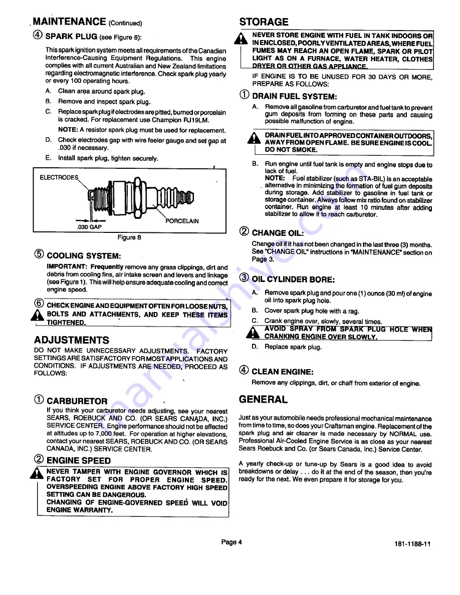 Craftsman 143.994016 Operator'S Manual Download Page 5