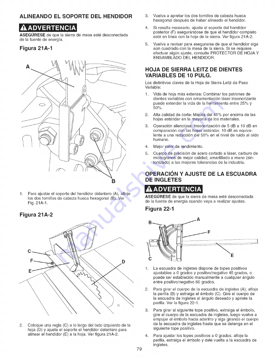 Craftsman 152.221240 Owner'S Manual Download Page 79