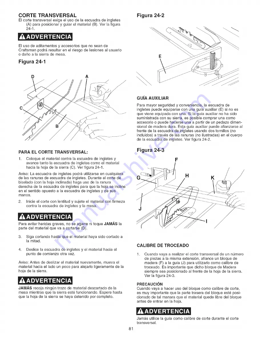 Craftsman 152.221240 Owner'S Manual Download Page 81