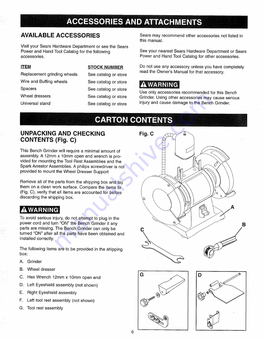 Craftsman 152.241180 Скачать руководство пользователя страница 6