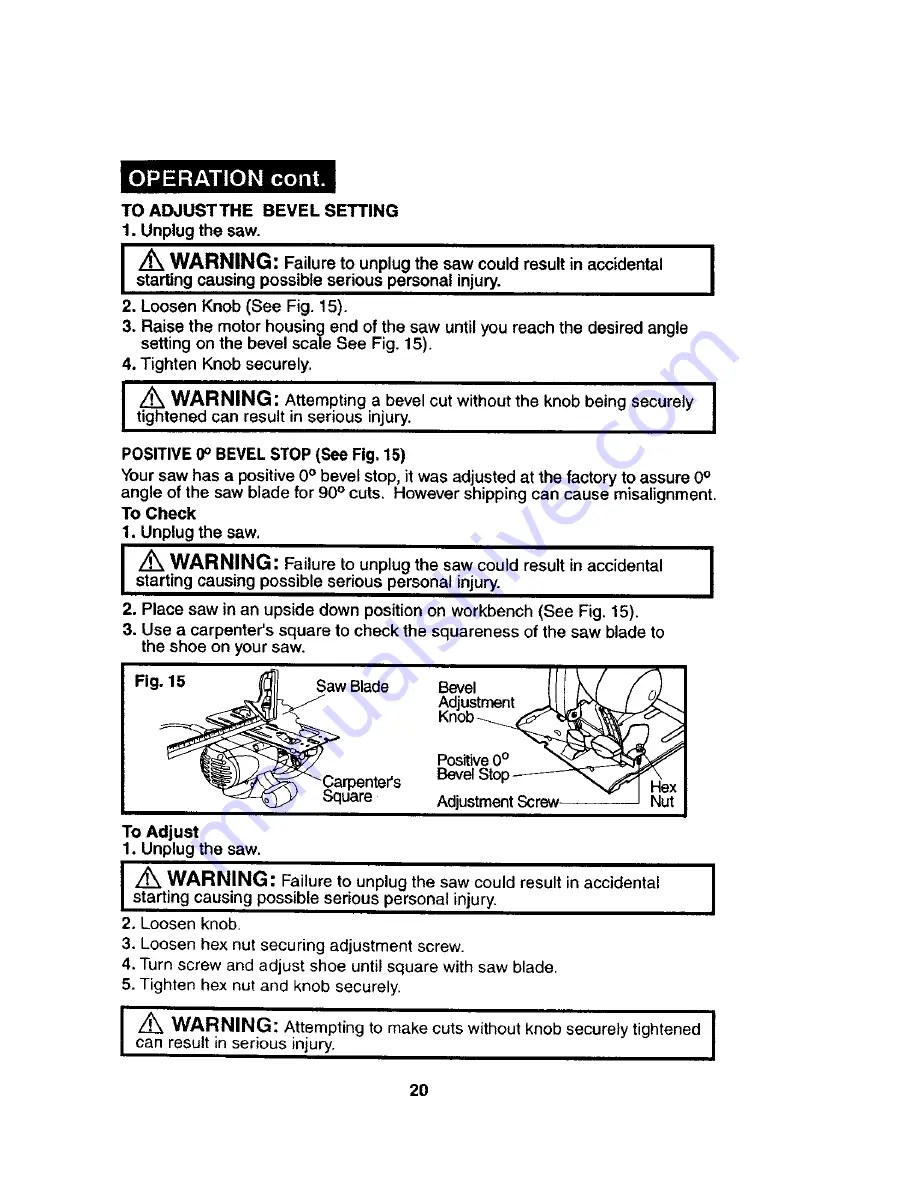 Craftsman 172.10853 Owner'S Manual Download Page 20