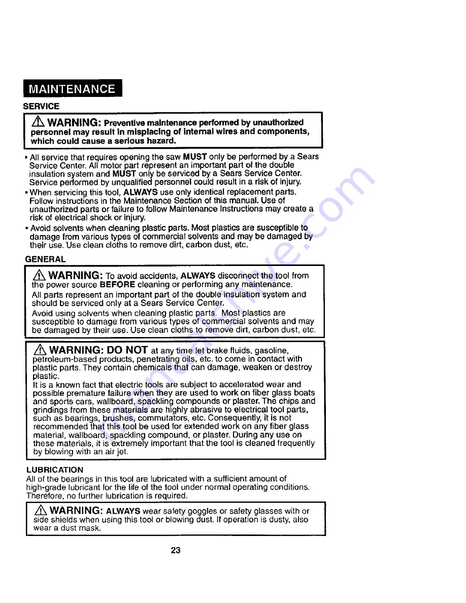 Craftsman 172.10853 Owner'S Manual Download Page 23