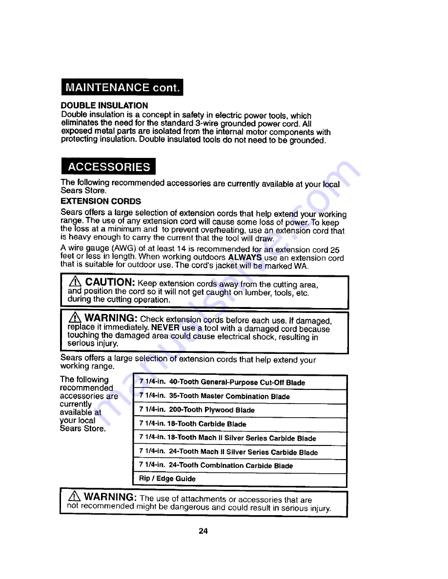 Craftsman 172.10853 Owner'S Manual Download Page 24