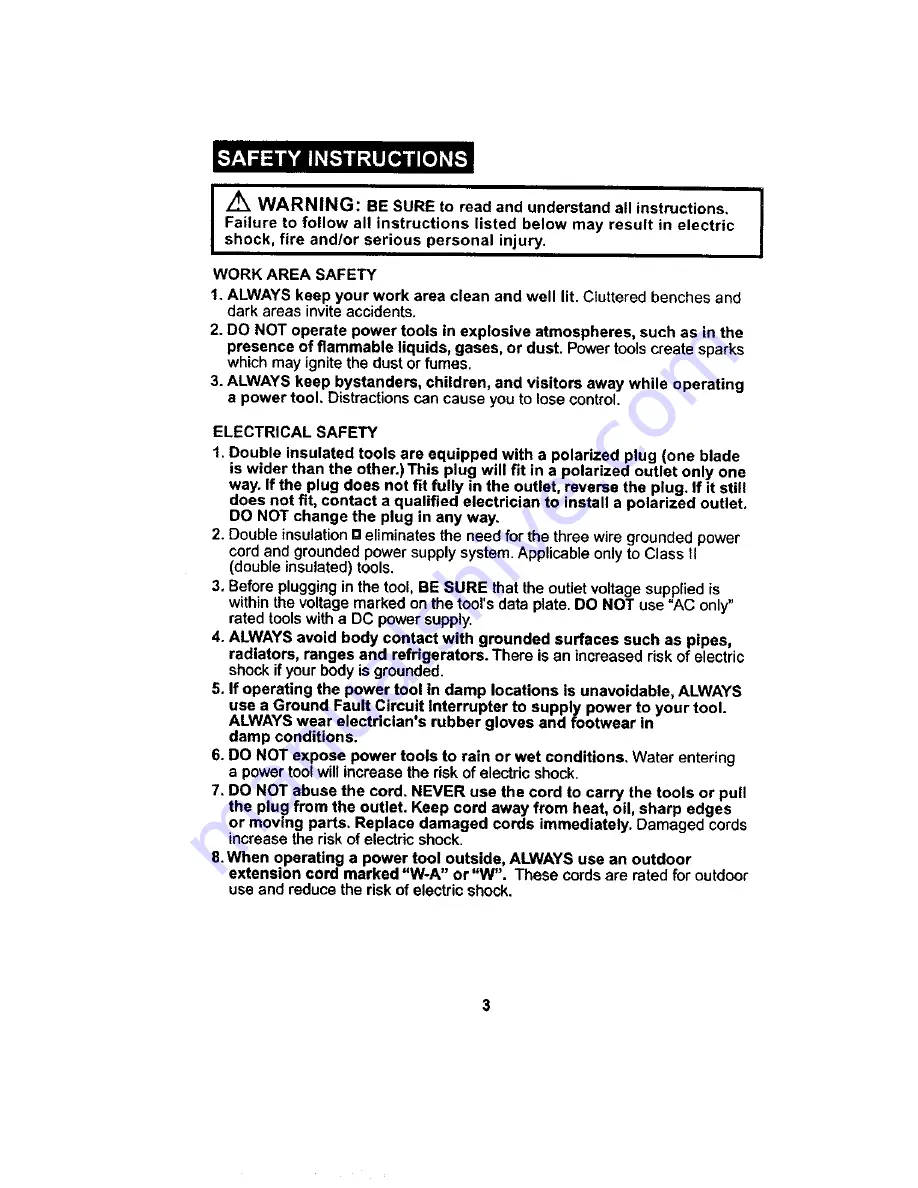 Craftsman 172.11625 Owner'S Manual Download Page 3