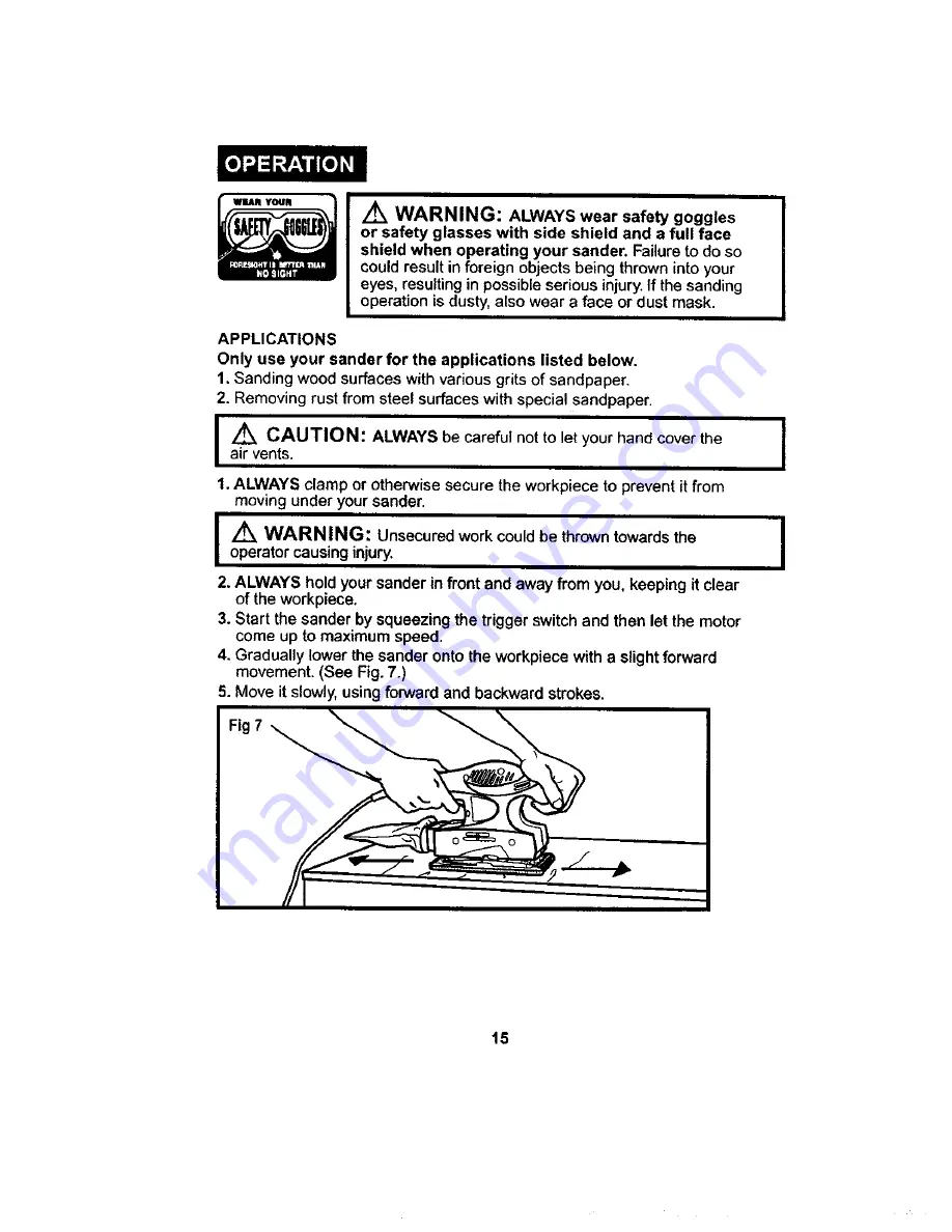 Craftsman 172.11625 Owner'S Manual Download Page 15