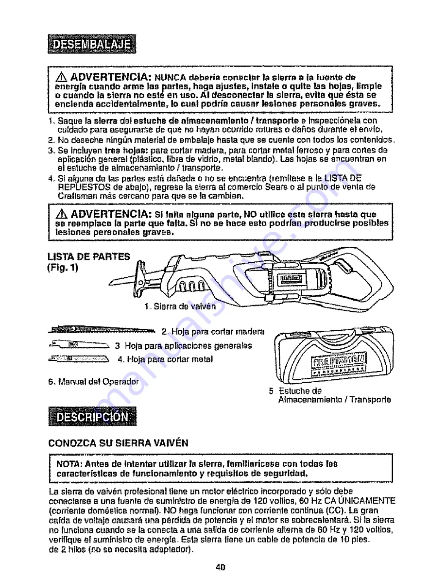 Craftsman 172.26043 Operator'S Manual Download Page 40