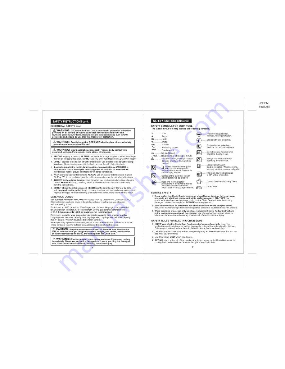 Craftsman 172.34120 Operator'S Manual Download Page 4