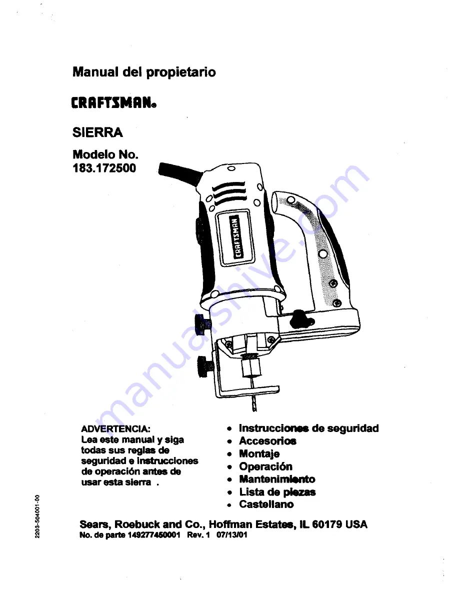 Craftsman 183.172500 Скачать руководство пользователя страница 24