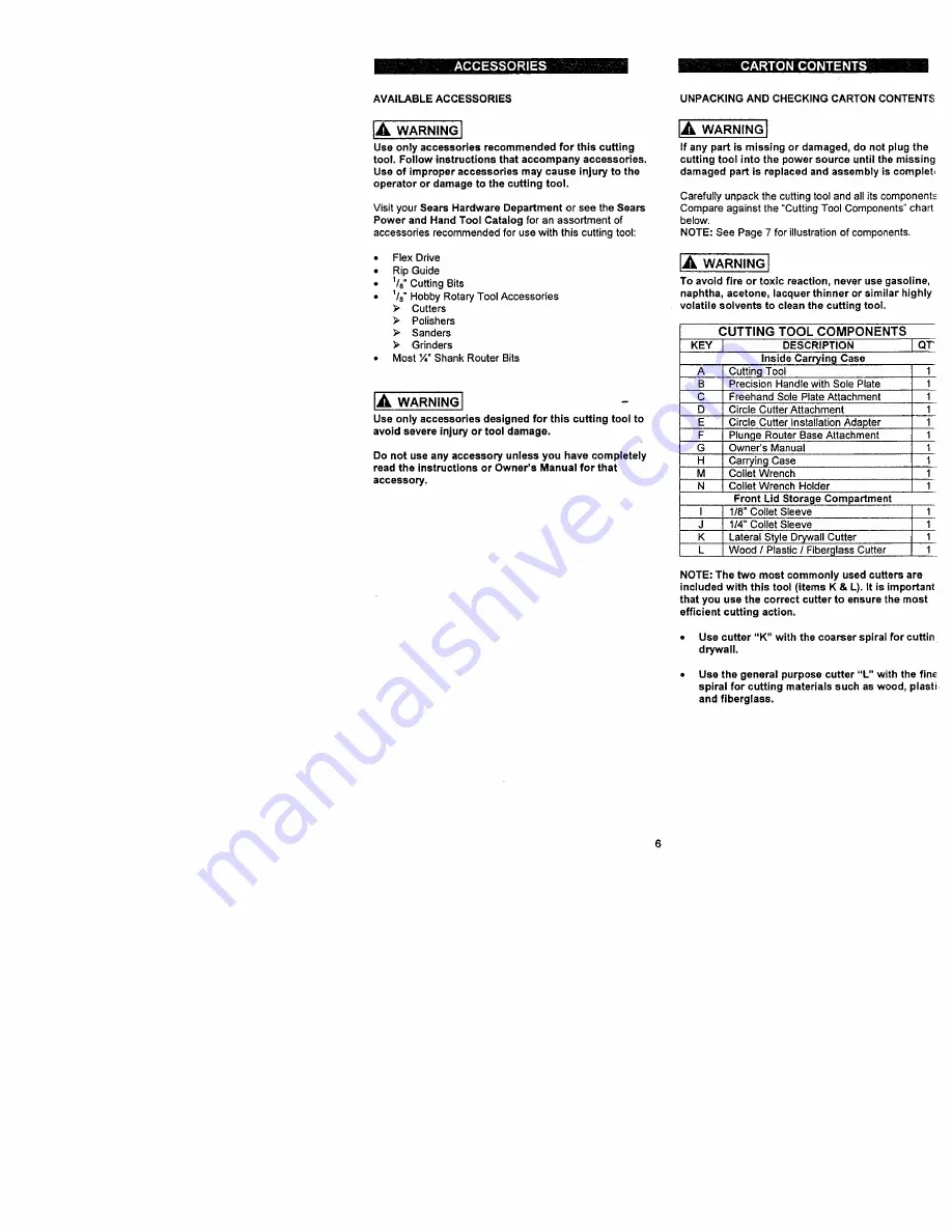 Craftsman 183.172521 Owner'S Manual Download Page 6