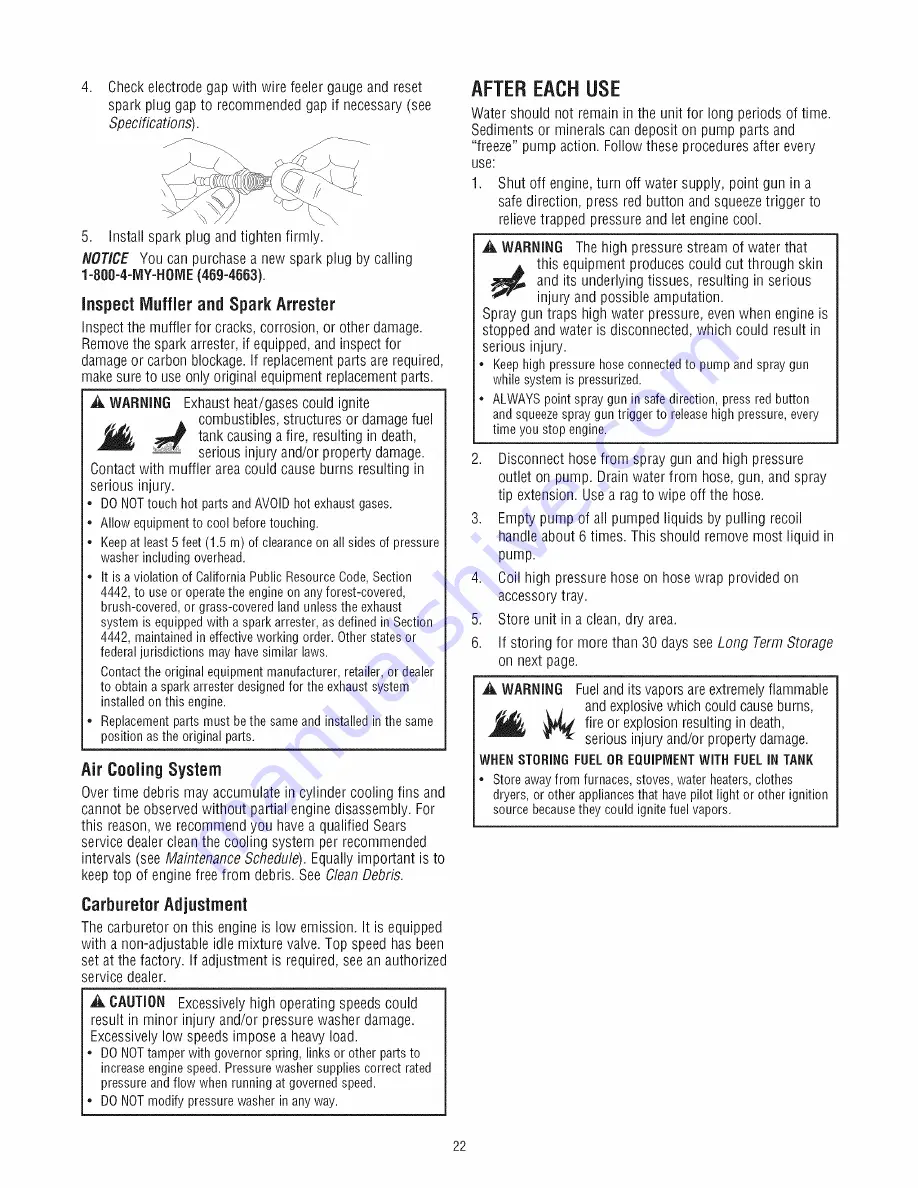 Craftsman 2,7 MAX GPM Operator'S Manual Download Page 22