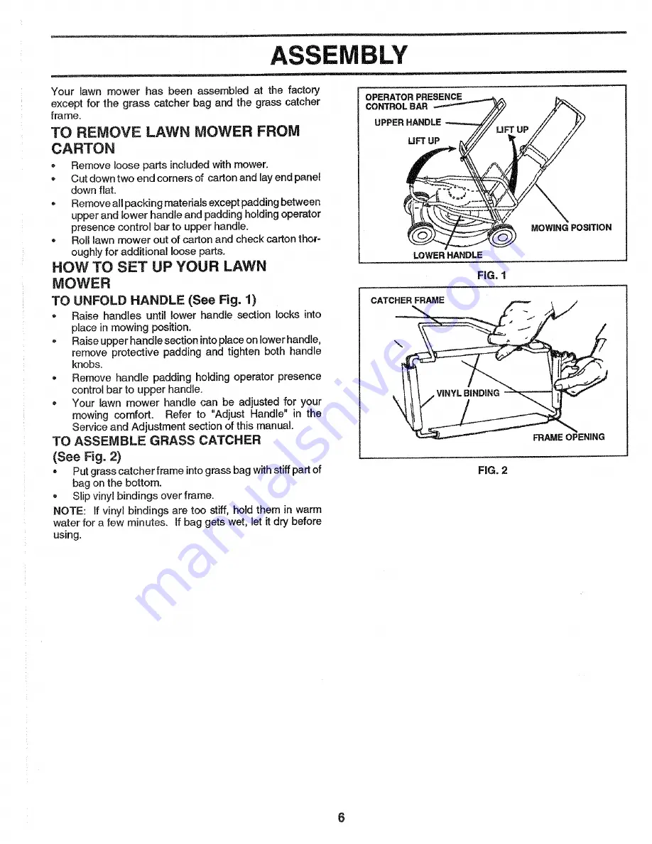 Craftsman 2 IN ONE MULCHER/BAGGER 917.37248 Скачать руководство пользователя страница 6