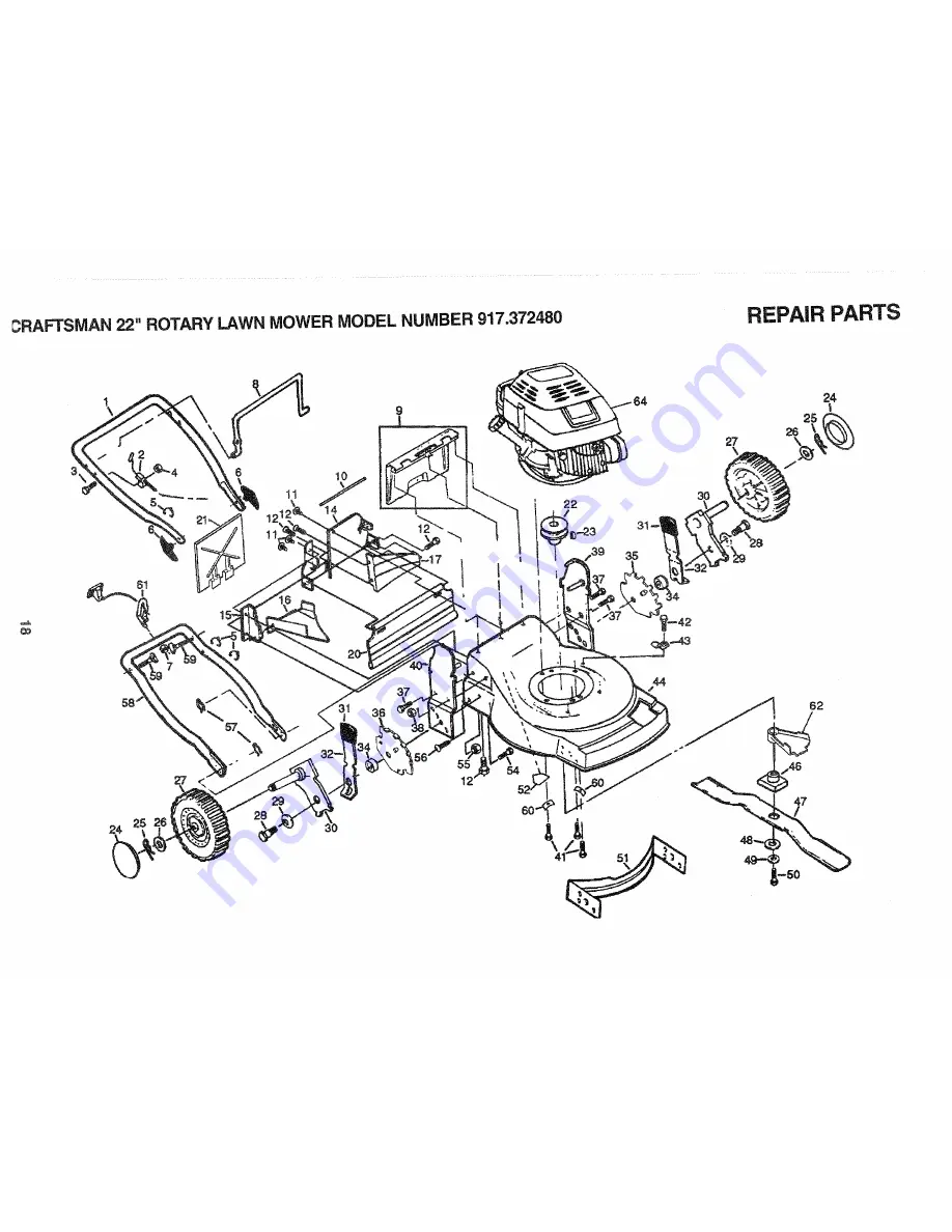 Craftsman 2 IN ONE MULCHER/BAGGER 917.37248 Скачать руководство пользователя страница 18