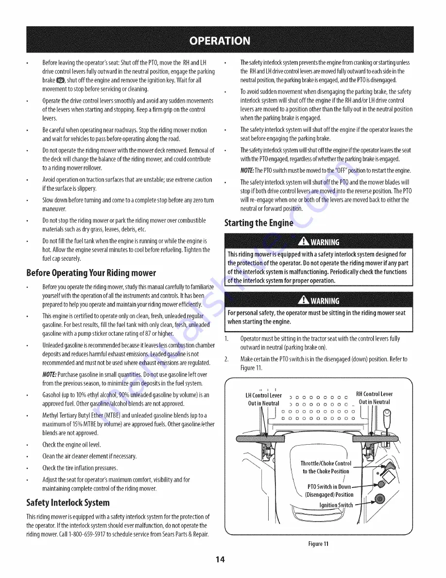 Craftsman 204110 Operator'S Manual Download Page 14